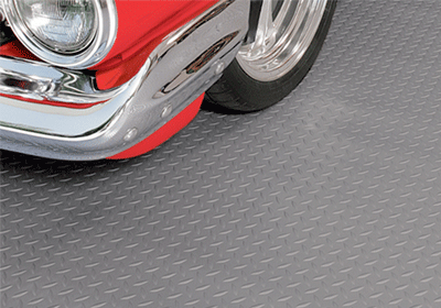 Classic car store rubber flooring