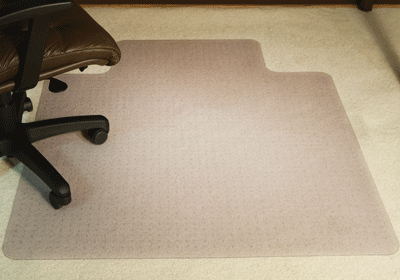 Standard Thickness 1/7 Chair Mats 48 x 96 without Lip for Carpeted Floors 